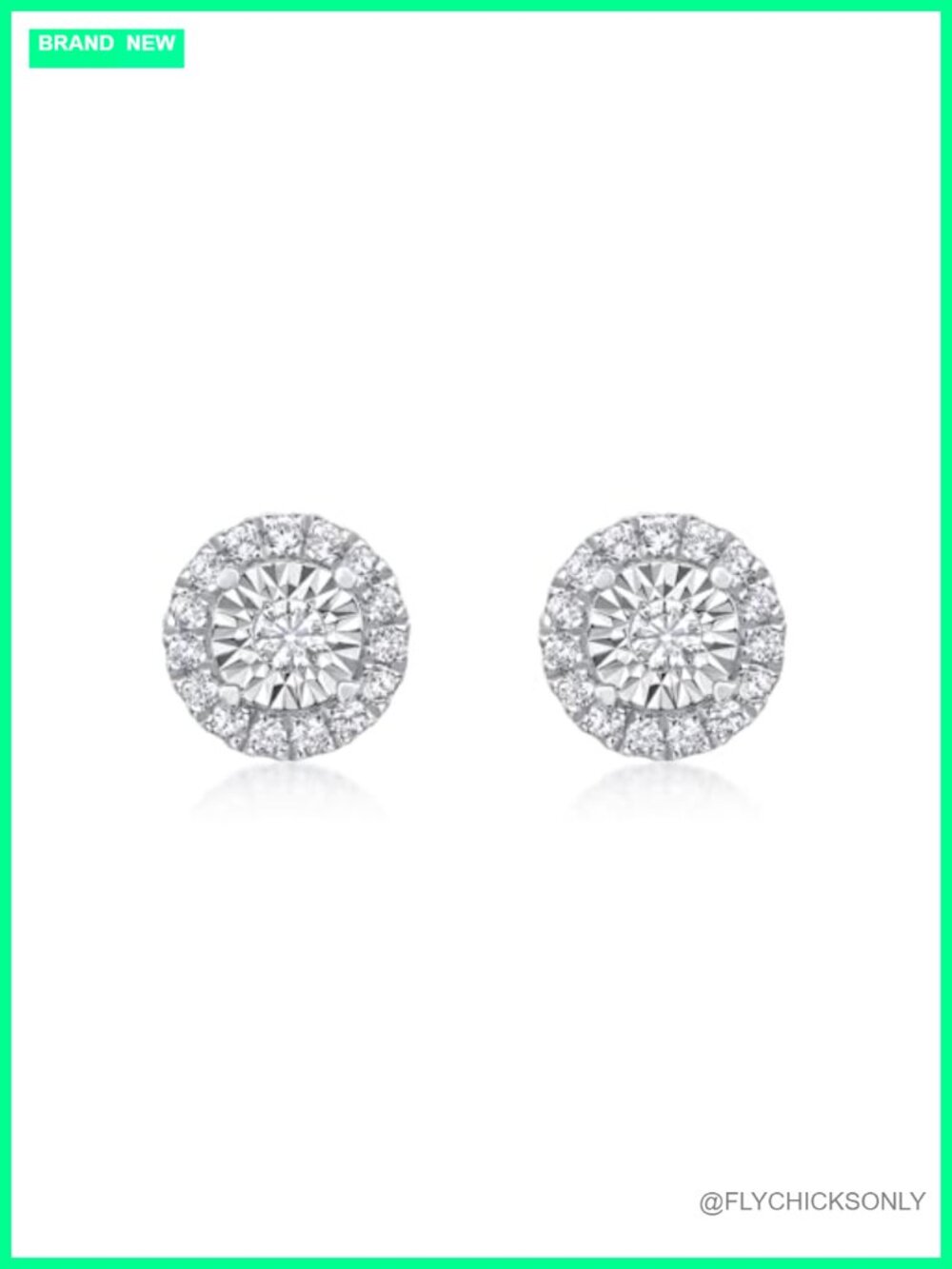 Lab Grown Diamond Stud Earrings 925 Sterling Silver Round Cut Push Back